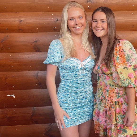 FOR LOVE AND LEMONS BLUE FLORAL DRESS🫐 - Picture 5 of 5